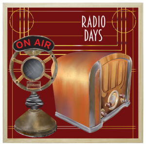 Cadre bois 30x30cm « Radio Days »